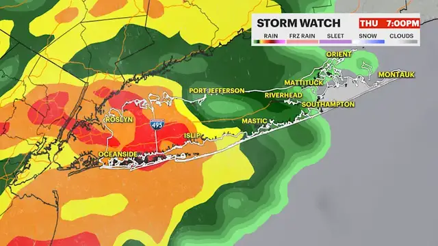 Video thumbnail for STORM WATCH: Moderate to heavy rain impacts Long Island this evening