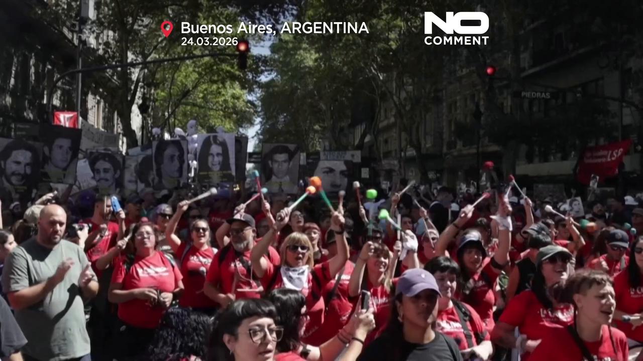 Video thumbnail for Huge crowd marks 50 years since Argentina’s 1976 coup in Buenos Aires
