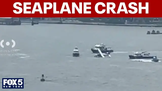 Video thumbnail for Seaplane crashes into East River, NYPD report