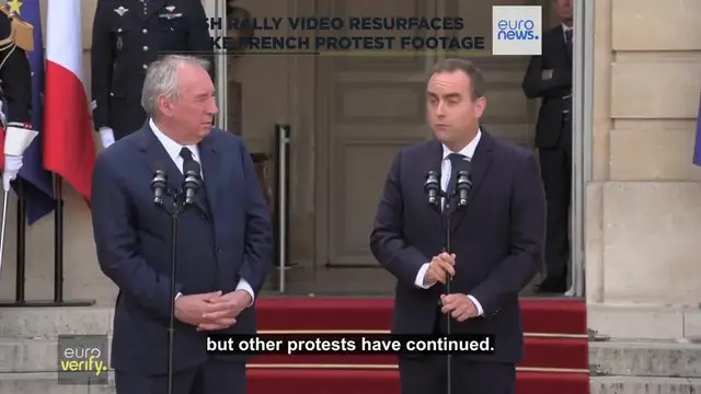 'Video thumbnail for Polish rally video resurfaces as fake French protest footage'