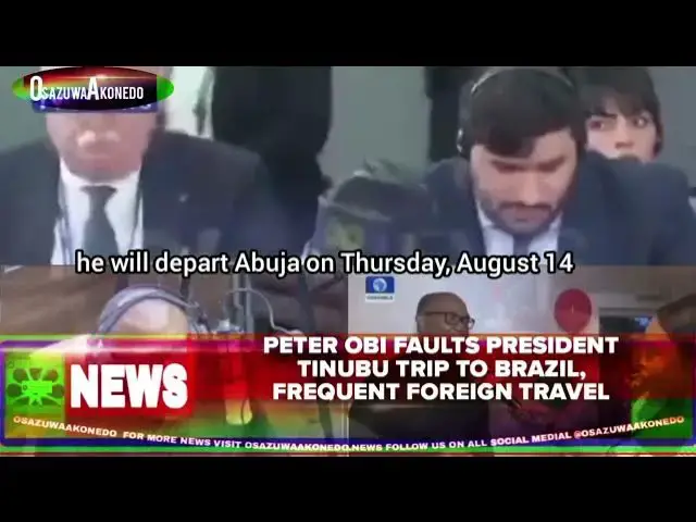 'Video thumbnail for Peter Obi Faults President Tinubu Trip To Brazil, Frequent Foreign Travel'