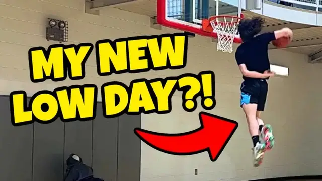 'Video thumbnail for Travis Reynolds: eastbay dunk practice on a low day! pro dunker showcases skills'