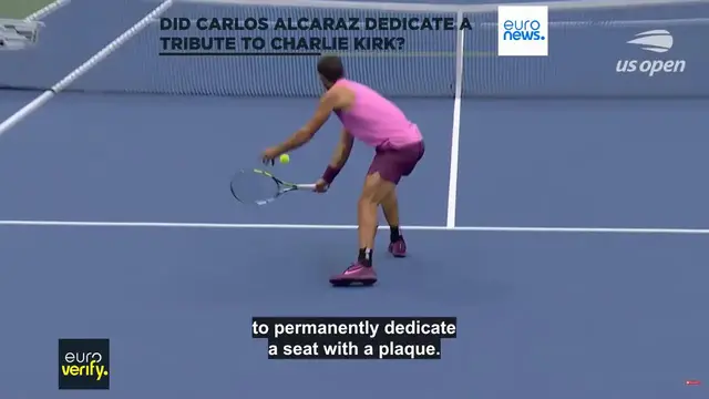 'Video thumbnail for Did Carlos Alcaraz dedicate an empty seat and golden plaque to Charlie Kirk?'