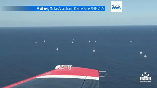 'Video thumbnail for Activists claim Israeli vessel approached and disrupted Gaza flotilla'