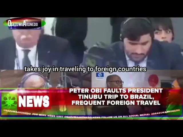 'Video thumbnail for Peter Obi Faults President Tinubu Trip To Brazil, Frequent Foreign Travel'