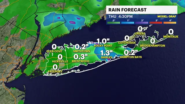 Video thumbnail for STORM WATCH: Midday showers, then some evening sunshine on Long Island