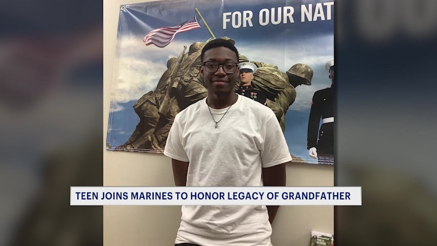 Video thumbnail for Bridgeport teen enlists in Marine Corps in memory of grandfather who recently died