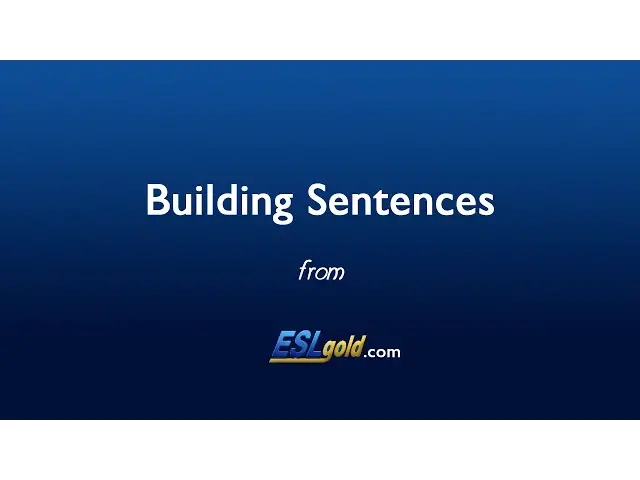 Video thumbnail for Free English Lessons:  Building Sentences