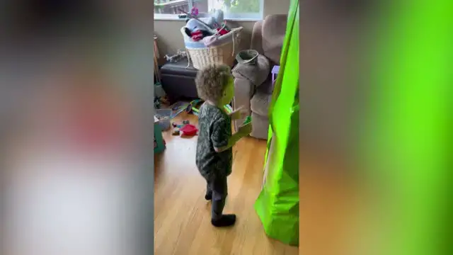 Video thumbnail for Soldier Surprises Son From Inside Giant Present | Happily TV