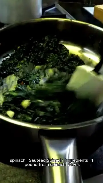 'Video thumbnail for sauteed spinach recipe'