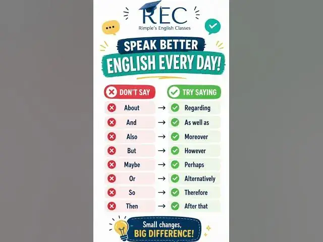 Video thumbnail for ❌ Stop saying these common English words!✅ Sound more fluent with these smarter alternatives.