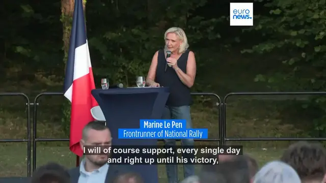 Video thumbnail for Marine Le Pen and Jordan Bardella pledge unity ahead of judicial verdict