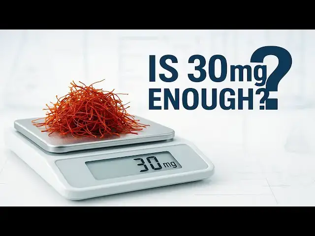 'Video thumbnail for The Saffron Dose Secret: Why 30mg is NOT Enough (Find Your True Dose)'