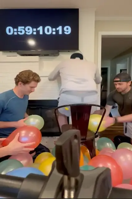 'Video thumbnail for Most balloons burst by sitting in 30 seconds - 52 by Charles Weiler'