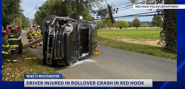 Video thumbnail for Police: Driver falls asleep behind the wheel, crashes into telephone pole in Red Hook