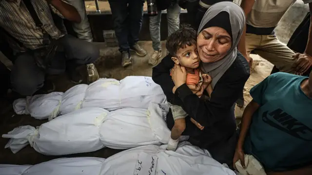 'Video thumbnail for Three-year-old boy sole survivor of Israeli strike that killed family in Gaza City'