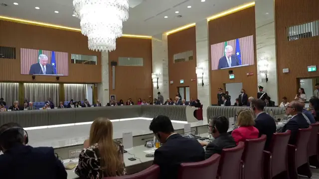 Video thumbnail for Italy: Italy, Saudi Arabia reaffirm support for two-state solution, Gaza ceasefire.