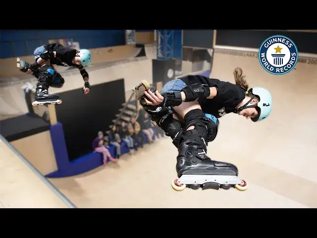 Video thumbnail for Most synchronised tricks on inline skates in one minute (team of two) - Guinness World Records