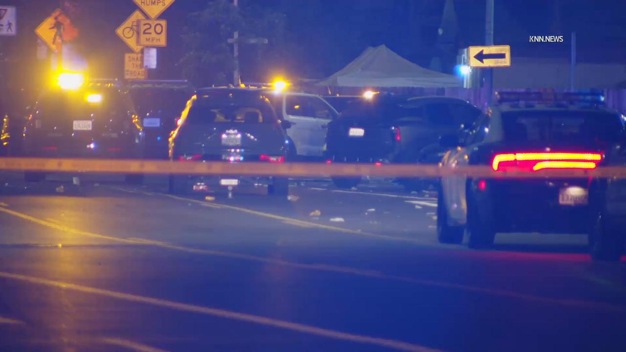 Video thumbnail for US, Los Angeles: Watts Two Shot at Candlelight Vigil.