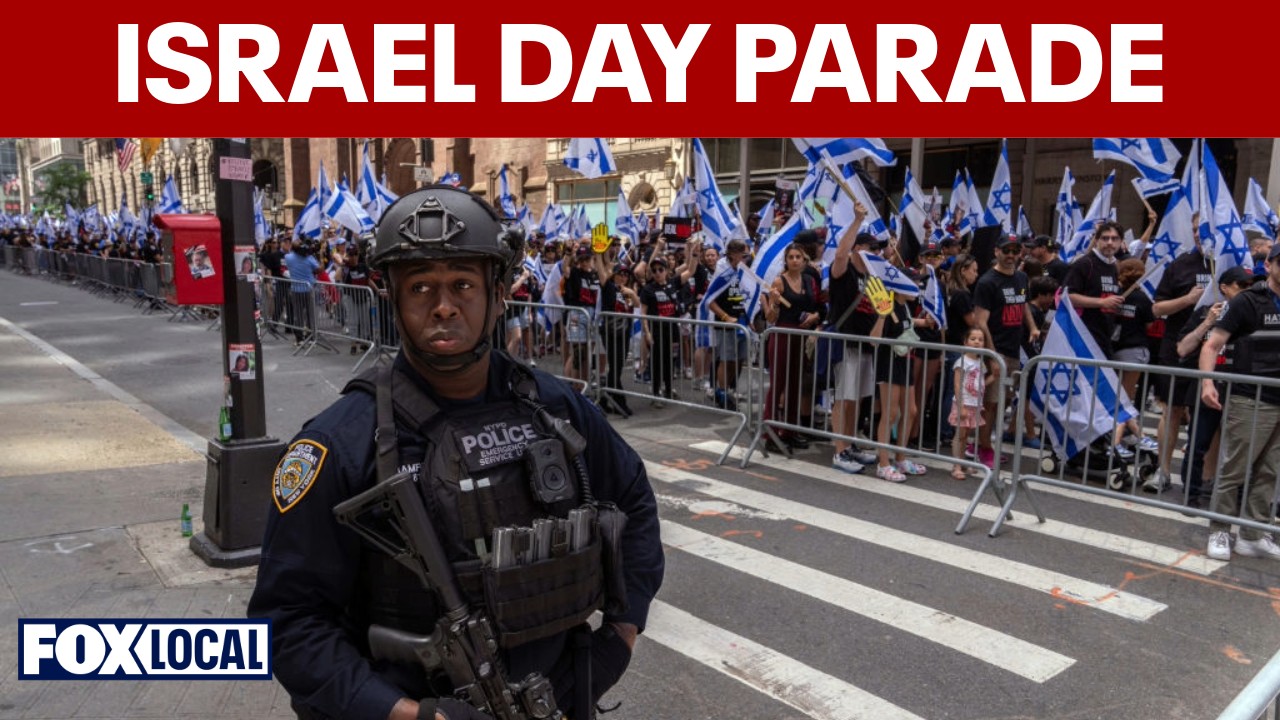 Video thumbnail for Thousands gather for Israel Day on 5th parade as Mamdani skips event