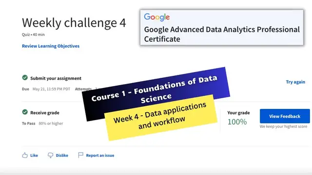 Video thumbnail for foundations of data science coursera week 4 quiz answers || Google Advanced Data Analytics