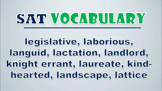 Video thumbnail for SAT Vocabulary: Legislative, Laborious, Languid, Lactation, Landlord, Knight Errant, Laureate