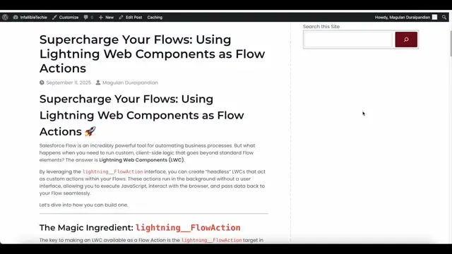 'Video thumbnail for Supercharge Your Flows: Using Lightning Web Components as Flow Actions'