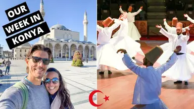 'Video thumbnail for UNFORGETTABLE Konya Turkey | Whirling Dervishes, Bazaar & Beautiful Mosques | Konya Travel Vlog!'