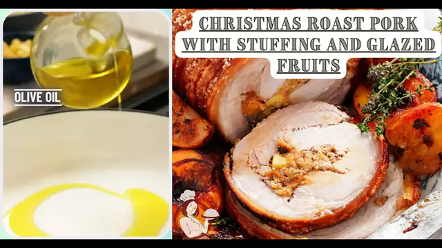 Video thumbnail for Christmas Roast Pork with stuffing and glazed fruits