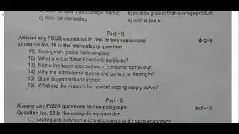 Video thumbnail for 11th Economics First Mid Term Question Paper 2018-19 | Tirunelveli District | English Medium