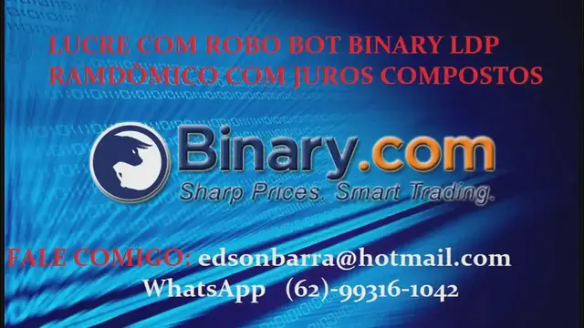 Video thumbnail for LUCRE MUITO COM ROBO BOT BINARY LDP RAMDOMICO DE 0 A9 COM JUROS COMPOSTOS