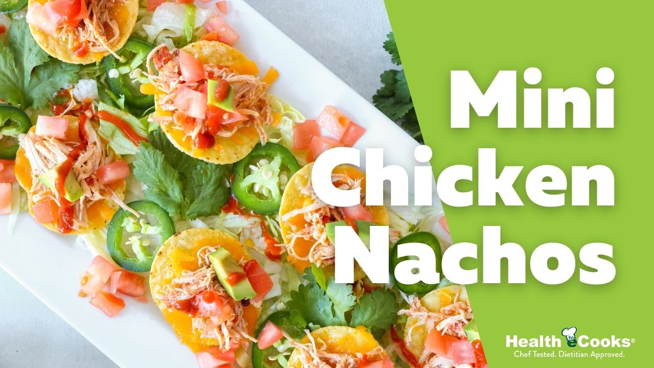 Video thumbnail for Heart-Healthy Mini Chicken Nachos | Low Sodium Snack