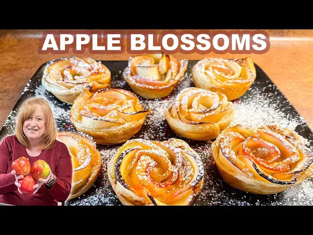 Video thumbnail for Baked APPLE BLOSSOMS Dessert |  Baking With Apples and Puff Pastry