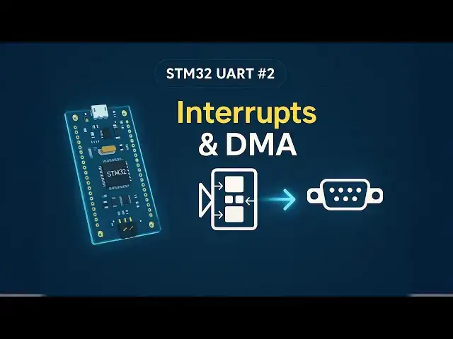Video thumbnail for STM32 UART Tutorial (Part 2): How to Transmit Data using Interrupt and DMA