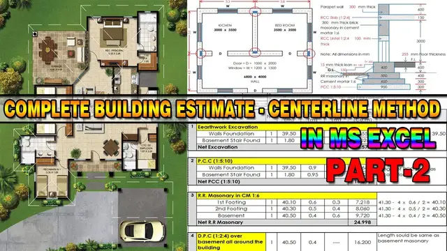 'Video thumbnail for Estimate of Building in Excel | Part 2 | Complete Building Estimate | Centerline Method | Urdu/Hindi'