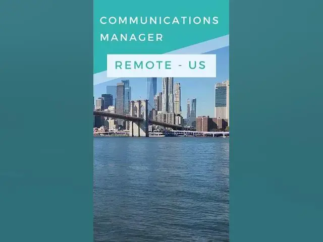 Video thumbnail for Remote US Communications Manager for Brand & Communications - Full-time position #workfromhome #wfh