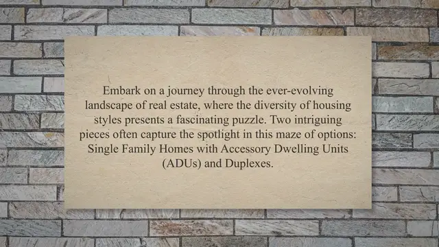 Video thumbnail for Single Family Homes With Accessory Dwelling Units And Duplexes