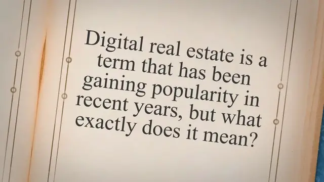 Video thumbnail for Unveiling the World of Digital Real Estate: Types, Benefits, and Investment Tips