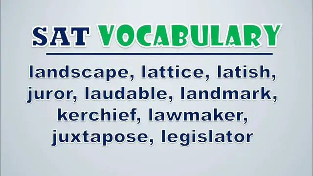 Video thumbnail for SAT Vocabulary: Landscape, Lattice, Latish, Juror, Laudable, Landmark, Kerchief, Lawmaker