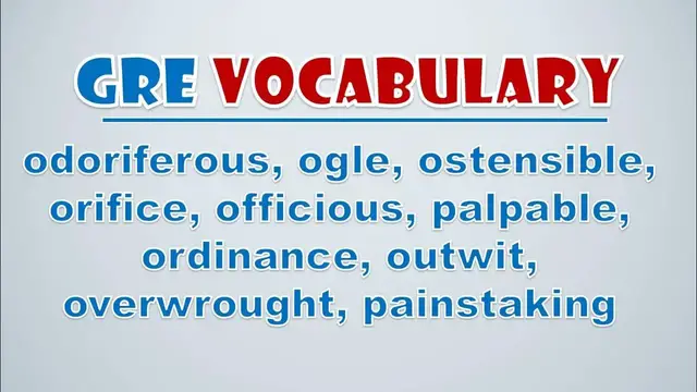 Video thumbnail for GRE Vocabulary: Odoriferous, Ogle, Ostensible, Orifice, Officious, Palpable, Ordinance, Outwit