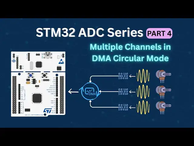 Video thumbnail for STM32 ADC Tutorial (Part4): How to read Multiple Channels using DMA in Circular Mode