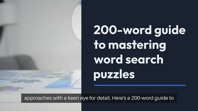 Video thumbnail for Excel in Word Search Tactics