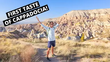 'Video thumbnail for EPIC ROSE VALLEY Hike & Sunset | + Hanging Out With Locals & Airbnb Tour | Cappadocia Travel Vlog!'