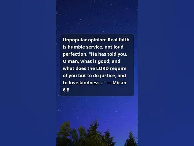 Video thumbnail for Unpopular Opinion — Micah 6:8: Faith as Humble Service