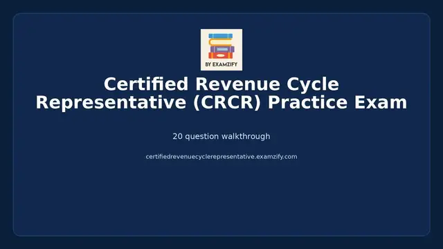 Video thumbnail for Certified Revenue Cycle Representative (CRCR) Practice Exam