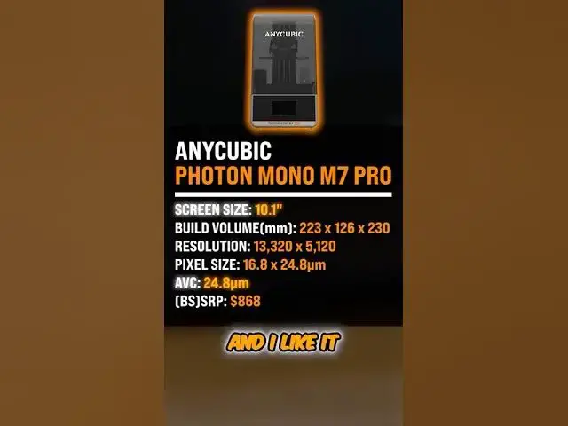 'Video thumbnail for Anycubic Photon Mono M7 Pro One-Minute-Review'