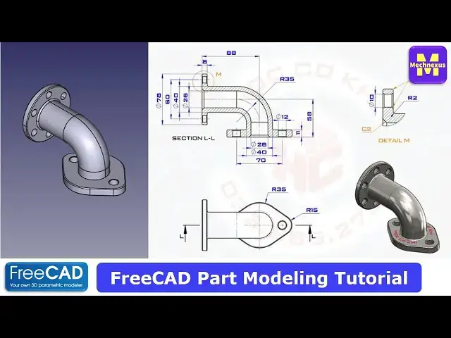 'Video thumbnail for FreeCAD Part Modeling Tutorial | FreeCAD Tutorial | 3D Modeling | Learn FreeCAD | Mechnexus |'