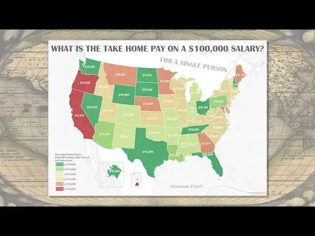 'Video thumbnail for Animated Map: Take-Home Pay on a $100,000 Salary by State'