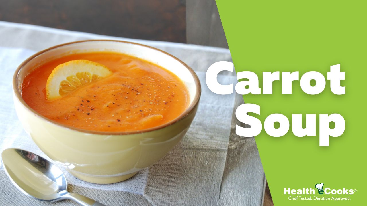 Video thumbnail for Heart-Healthy Carrot Soup | Low Sodium, Creamy & Vegetarian