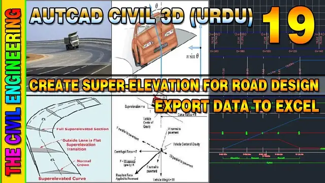 'Video thumbnail for How To Create SuperElevation in Civil 3D | Export Superelevation Data to Excel | Lesson 19'